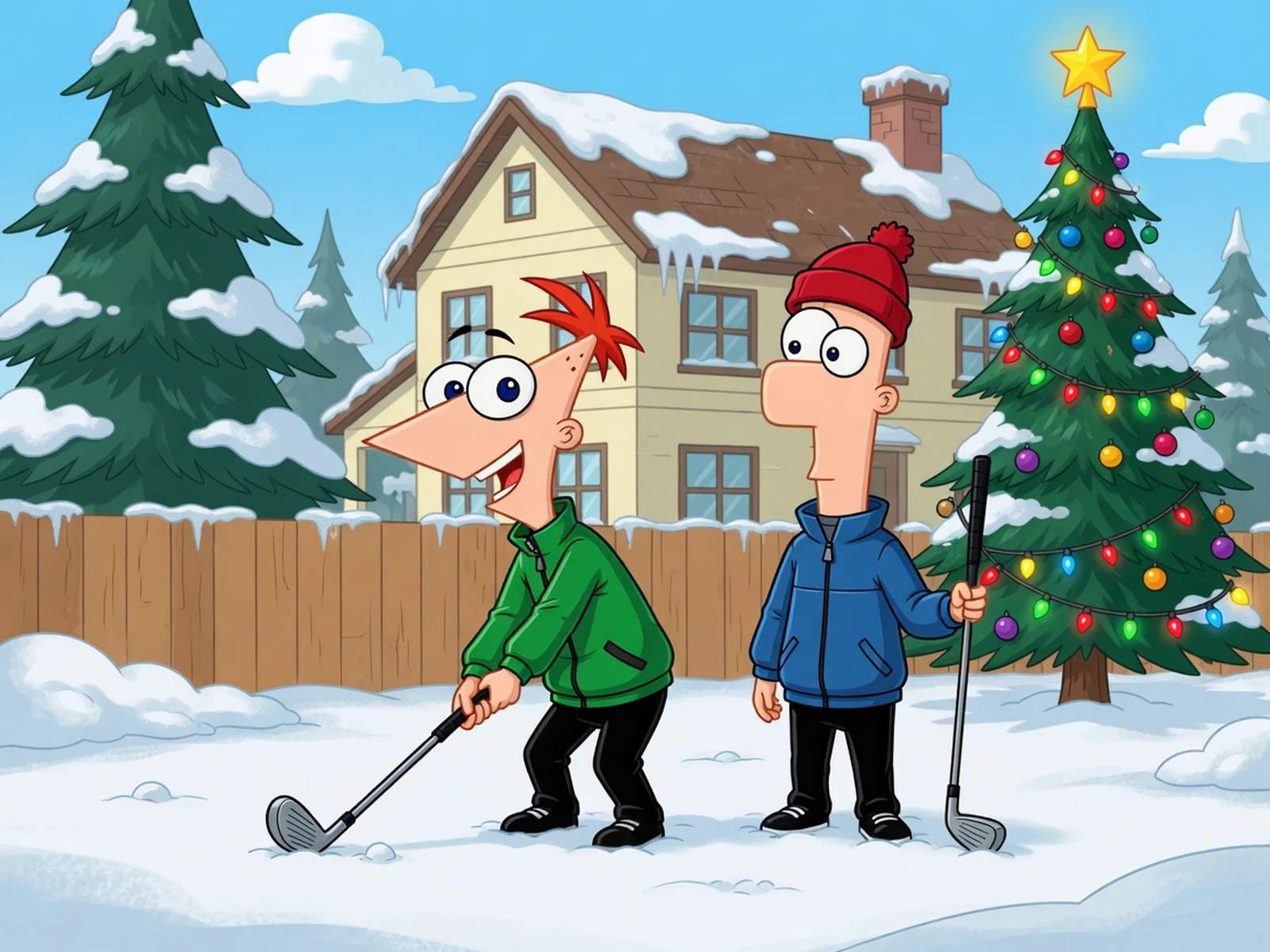 Play Phineas and Ferb - Gadget Golf - Winter Holiday Edition