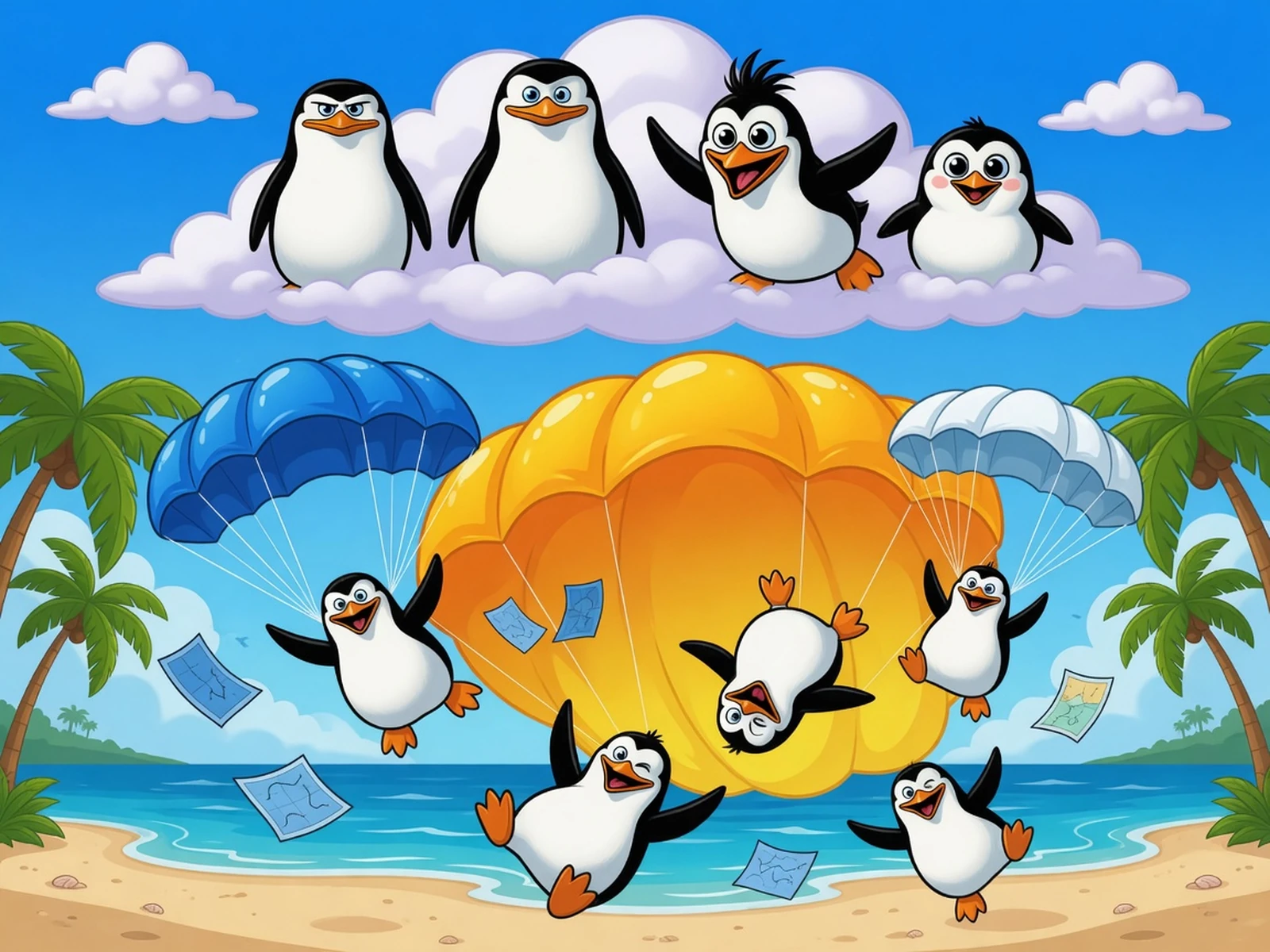 The Penguins of Madagascar - Penguins Skydive Icon